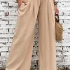 Outlet Dear-Lover Smocked Wide Waistband High Waist Wide Leg Pants Khaki