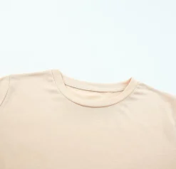 Outlet Dear-Lover Solid Color Crew Neck Tee Khaki