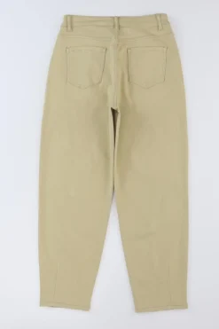 Hot Dear-Lover Solid High Waist Casual Pants Khaki