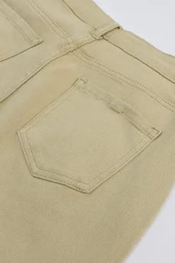 Hot Dear-Lover Solid High Waist Casual Pants Khaki
