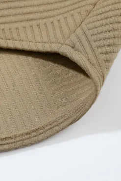 Outlet Dear-Lover Solid Textured Flap Pocket Buttoned Shacket Khaki