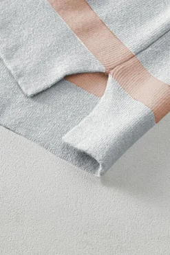 New Dear-Lover Colorblock Oversized Sweater Khaki Stripe