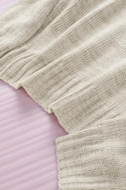 Outlet Dear-Lover V neck Drop Shoulder Knitted Sweater Khaki