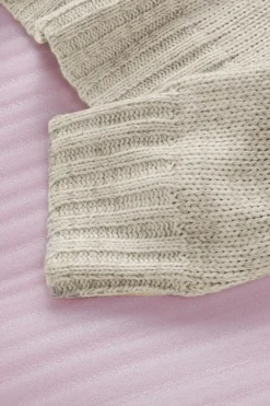 Outlet Dear-Lover V neck Drop Shoulder Knitted Sweater Khaki