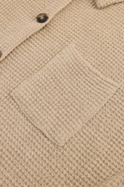 Best Dear-Lover Waffle Knit Button Up Casual Shirt Khaki
