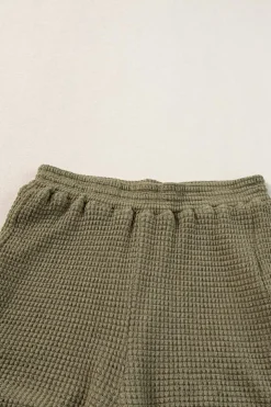 Outlet Dear-Lover Fringe Trim Textured Short Two Piece Set Laurel Green