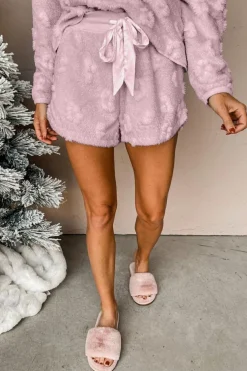 Outlet Dear-Lover Textured Leopard Fleece Loose Two Piece Lounge Set Lavendula