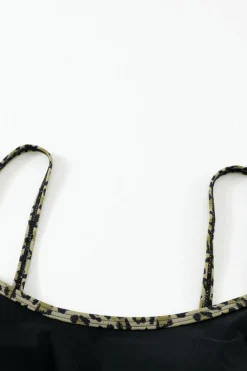 Outlet Dear-Lover Color Block Camisole High Waisted Swimsuit Leopard