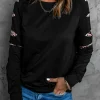 Clearance Dear-Lover Leopard Insert Sweatshirt Black