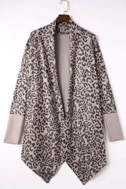 Fashion Dear-Lover Open Front Cardigan Leopard