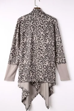 Fashion Dear-Lover Open Front Cardigan Leopard