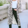 Online Dear-Lover Pocketed Open Front Duster Cardigan Leopard