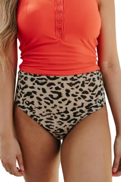 Fashion Dear-Lover Print High Waist Swim Bottom Leopard