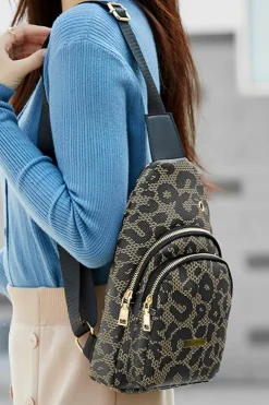 Best Dear-Lover Print PU Sling Bag Leopard