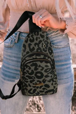 Best Dear-Lover Print PU Sling Bag Leopard
