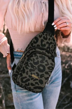 Best Dear-Lover Print PU Sling Bag Leopard