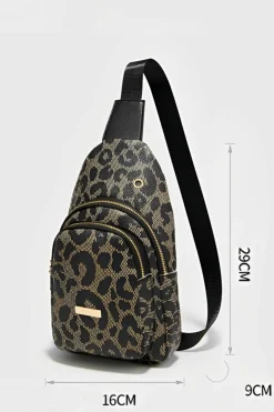 Best Dear-Lover Print PU Sling Bag Leopard