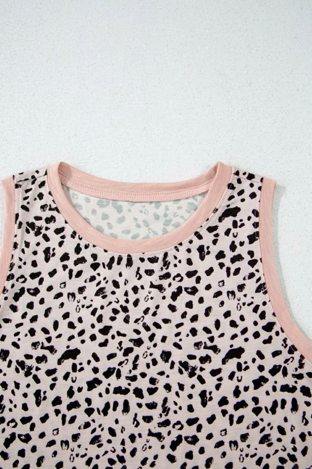 Hot Dear-Lover Print Round Neck Tank Top Leopard
