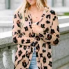 Online Dear-Lover Printed Open Front Cardigan Leopard