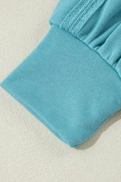 Outlet Dear-Lover Colorblock Patchwork Crew Neck Loose Sweatshirt Light Blue