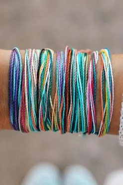 Online Dear-Lover Multi Colors Wax Rope Woven Bracelet Set Light Blue