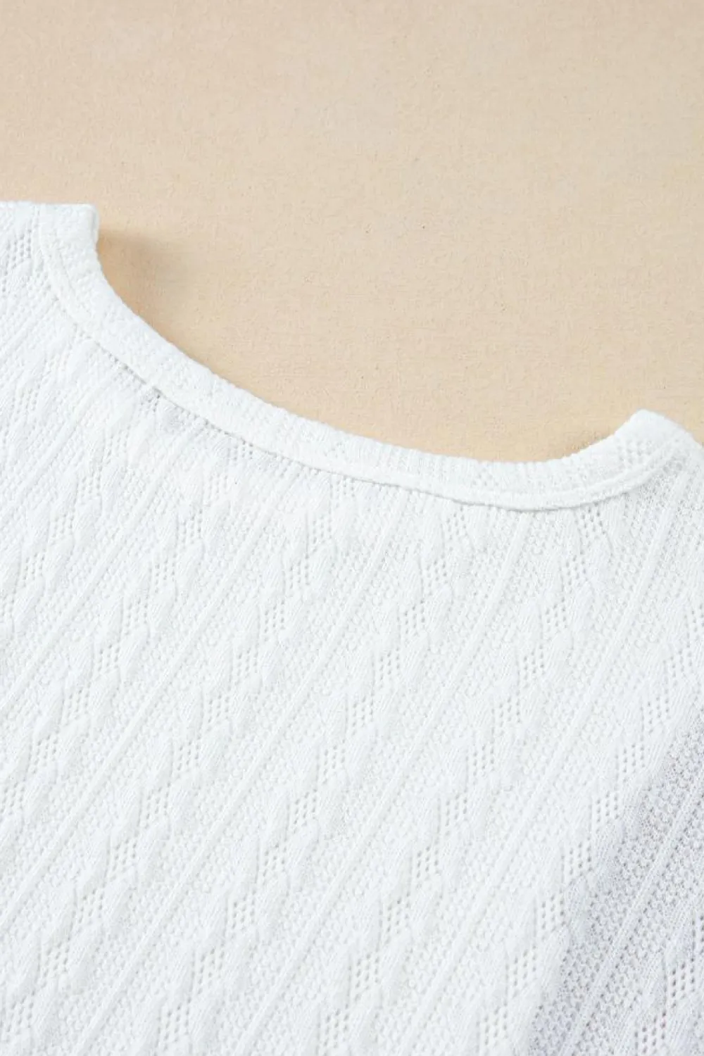 Clearance Dear-Lover Textured Color Block Loose Fit T Shirt Light Blue