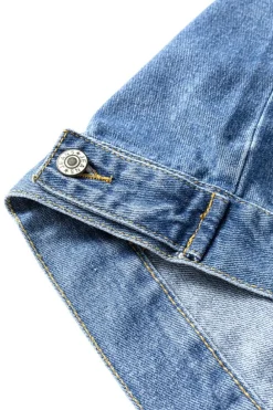 Best Dear-Lover Washed Oversize Pocketed Denim Jacket Light Blue