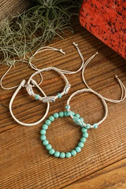 Hot Dear-Lover Western Turquoise Shell Multi Layered Bracelet Set Light Blue
