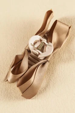 New Dear-Lover Bow Decor Large Hair Claw Clip Light French Beige