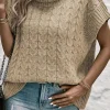 Sale Dear-Lover Cable Knit Turtleneck Batwing Sleeve Sweater Light French Beige