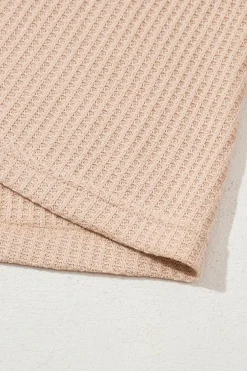 Outlet Dear-Lover Cactus Forest Waffle Half Sleeve Tee Short Set Light French Beige