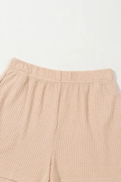 Outlet Dear-Lover Cactus Forest Waffle Half Sleeve Tee Short Set Light French Beige