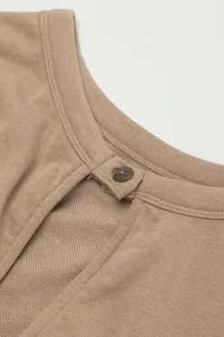 Best Dear-Lover Cap Sleeve Open Back Drawstring Jogger Jumpsuit Light French Beige