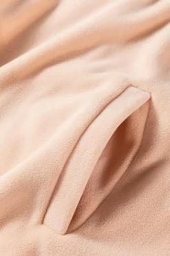 Online Dear-Lover Colorblock Patchwork Half Zip Oversized Sherpa Hoodie Light French Beige