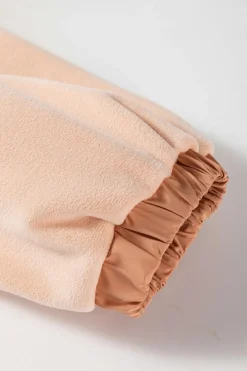 Online Dear-Lover Colorblock Patchwork Half Zip Oversized Sherpa Hoodie Light French Beige