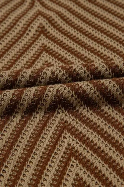 Discount Dear-Lover Contrast Chevron Knit V Neck Sweater Vest Light French Beige