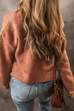New Dear-Lover Drop Shoulder Open Front Cropped Cardigan Light French Beige