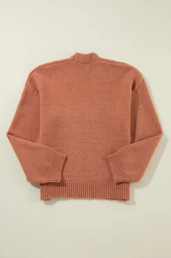 New Dear-Lover Drop Shoulder Open Front Cropped Cardigan Light French Beige