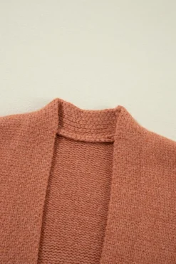 New Dear-Lover Drop Shoulder Open Front Cropped Cardigan Light French Beige