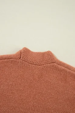 New Dear-Lover Drop Shoulder Open Front Cropped Cardigan Light French Beige