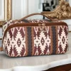 Discount Dear-Lover Geometric Braided Print Makeup Bag with Handle Light French Beige