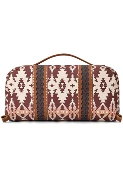 Discount Dear-Lover Geometric Braided Print Makeup Bag with Handle Light French Beige