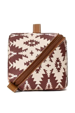 Discount Dear-Lover Geometric Braided Print Makeup Bag with Handle Light French Beige