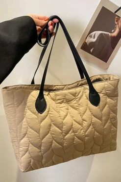 Outlet Dear-Lover Leafy Quilted Fashion One Shoulder Bag Light French Beige