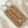 Clearance Dear-Lover Like Mother Like Daughter Wooden Pendent with Self-assembled Key Ring Light French Beige