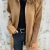 Online Dear-Lover Solid Color Casual Zip up Hooded Coat Light French Beige