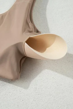 Clearance Dear-Lover Solid Color Active Bra and High Waist Leggings Workout Set Light French Beige