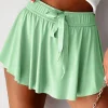 Sale Dear-Lover Drawstring High Waist Lined Tennis Skorts Light Green