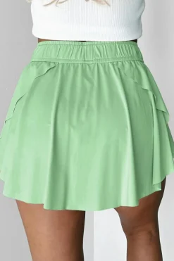 Sale Dear-Lover Drawstring High Waist Lined Tennis Skorts Light Green