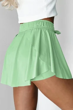Sale Dear-Lover Drawstring High Waist Lined Tennis Skorts Light Green